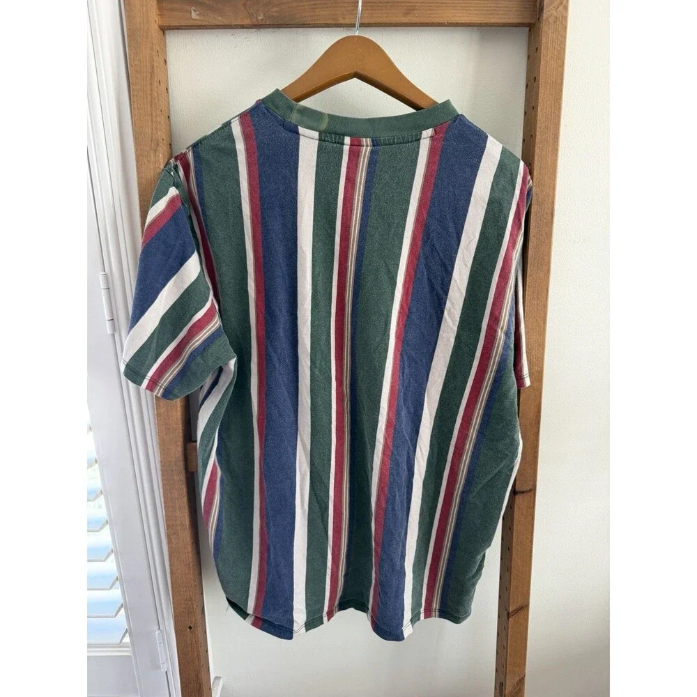 Vtg. Guess Originals Mens Rugby Style Striped T-shirt S Logo Spell Out Y2k '90's - Picture 2 of 5